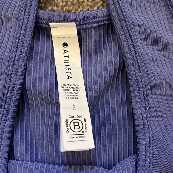 NWOT Athleta Renew Scoop Neck Tank Dark Adonis Blue Size L - Picture 2 of 5